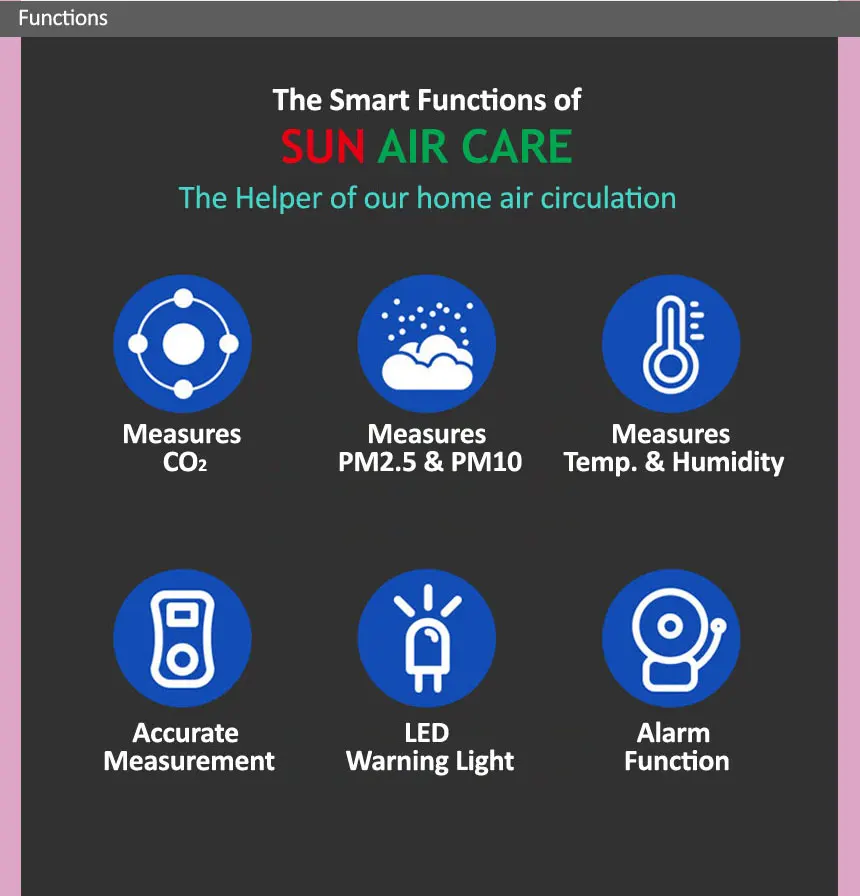 Air quality measurement monitor Sun Air Care Other Measuring