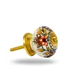 DIOS Round Neutral colored Furniture Pull with Floral Print