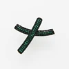 Green CZ Micro Pave Setting 5x30mm Curve Pipe