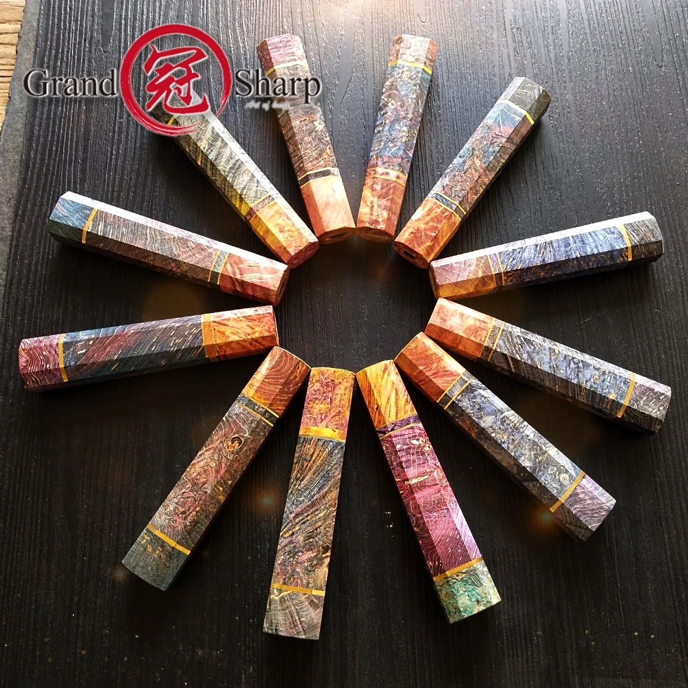 

Chef Knife Handle DIY Parts Kitchen Knives Solidified Wood Octagonal Handle Chef's Knife Tools