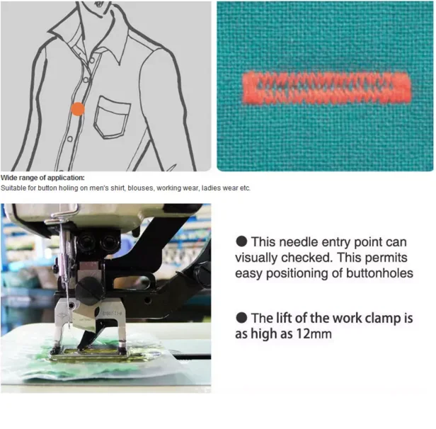 Zjb781d Top Rated Direct Drive Straight Button Holing Machine Industrial Sewing Machine For