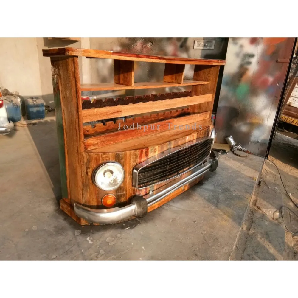 Vintage Tata Truck Reclaimed Wood Wine Counter Wine Bar Cabinet Buy Home Wine Mini Bar Counter Wine Counter Design Mini Hotel Bar Counter Product On Alibaba Com