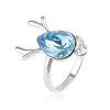 13915-indian silver color jewelry crystals from Swarovski, drop shape big stone rings