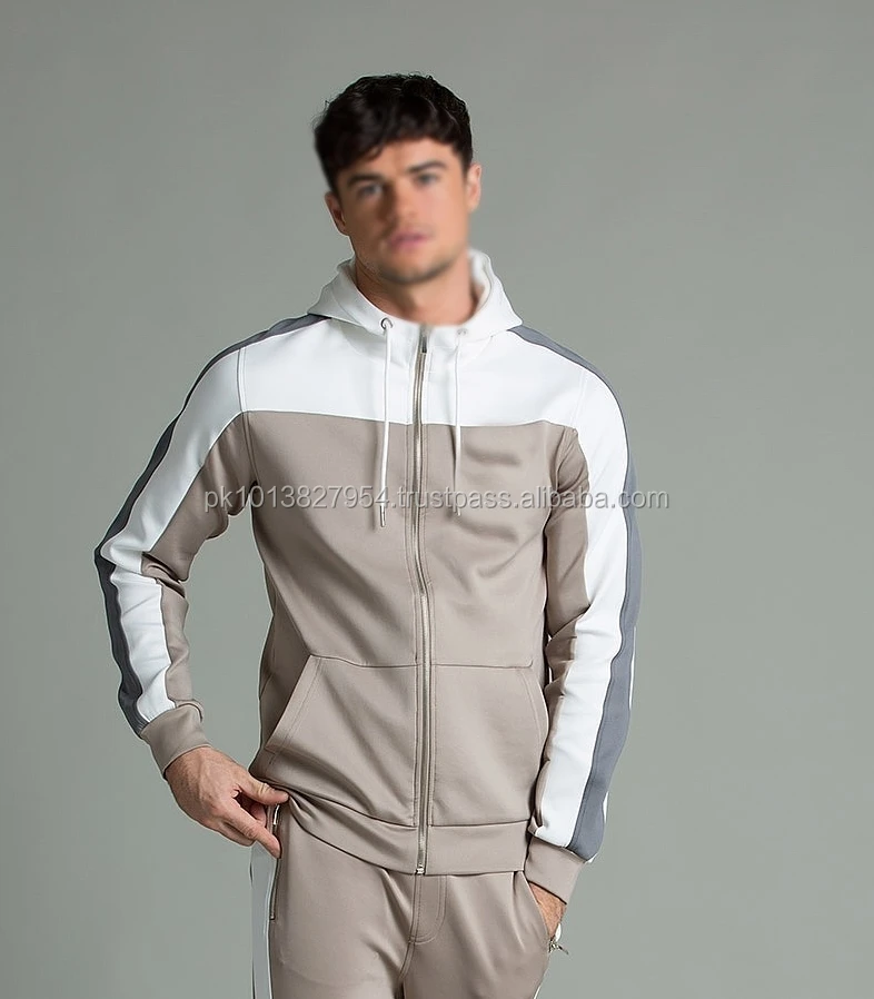 Latest Design Custom Logo Tracksuits/100 Polyester Zipper And Bottom