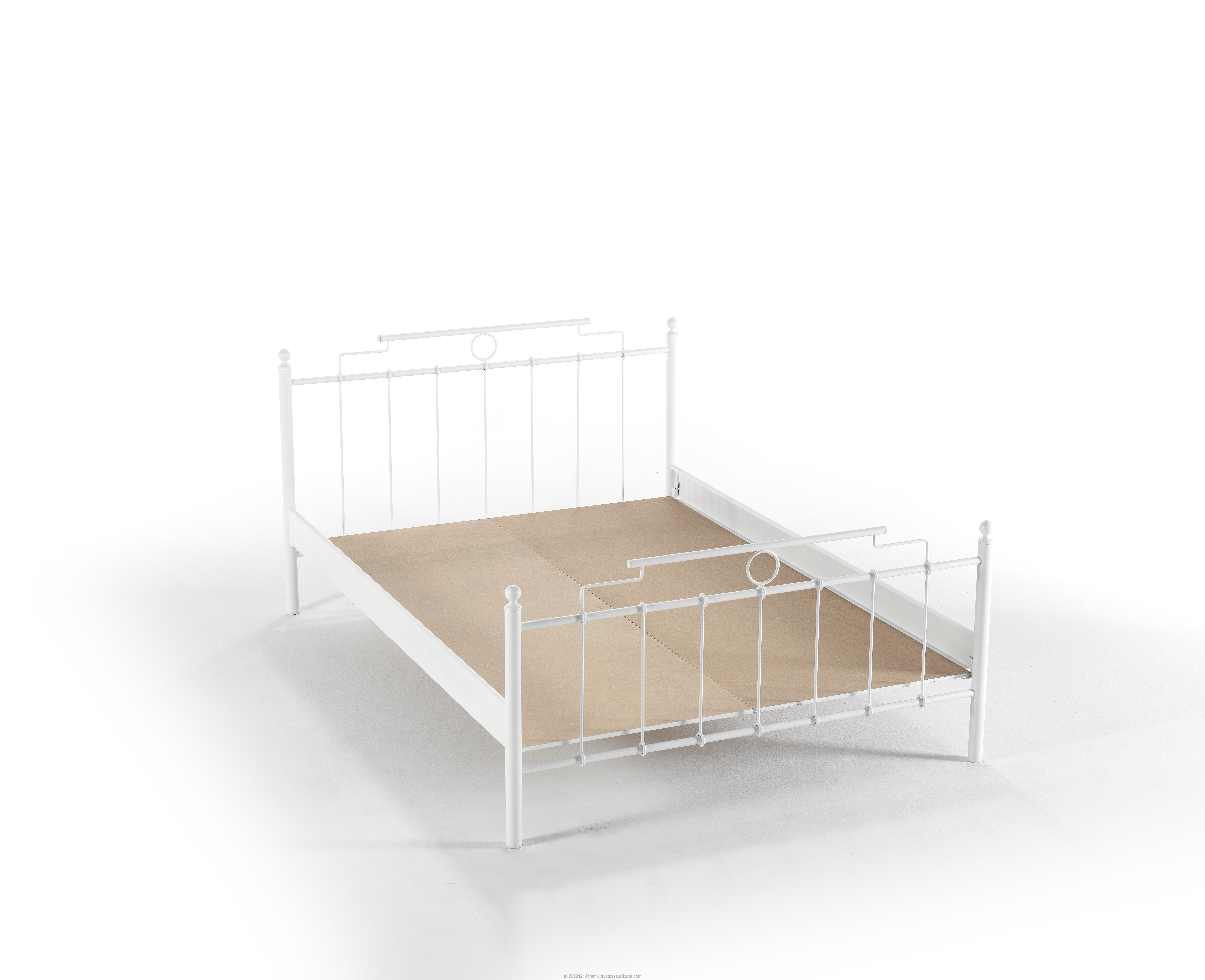 white metal cot