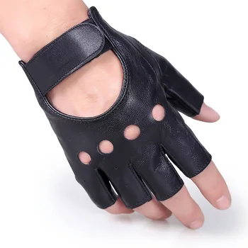 leather gloves half