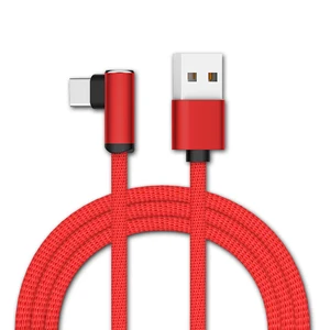 Millionwell Newest Arrival 2019 Original Fast Charging Type C USB Cable Elbow 90 degree braided usb cables For Samsung Galaxy S8