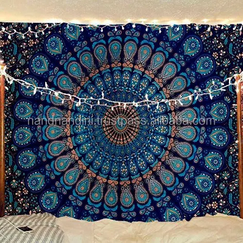 Indian Mandala Bedspread Hippie Tapestry Twin Wall Hanging Throw Rug Decor