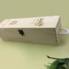 Cheap Handle Slide Lid Bamboo Unfinished Pine Wooden Single Wine box
