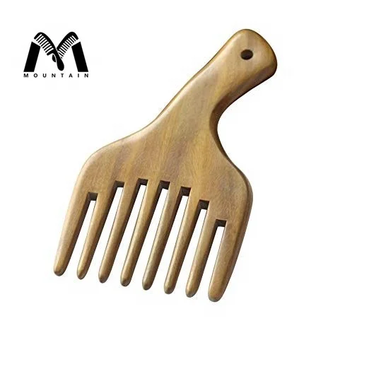 

Wholesale Natural Private Label Wide Tooth Sandalwood Afro Pick Comb