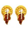 Fine Jewelry 18 Kt Solid Yellow Real Gold Wedding Wear Women's Elegant Stud Earrings Screw Back Ear