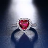 Luster beautiful ruby sliver platinum plating engagement ring
