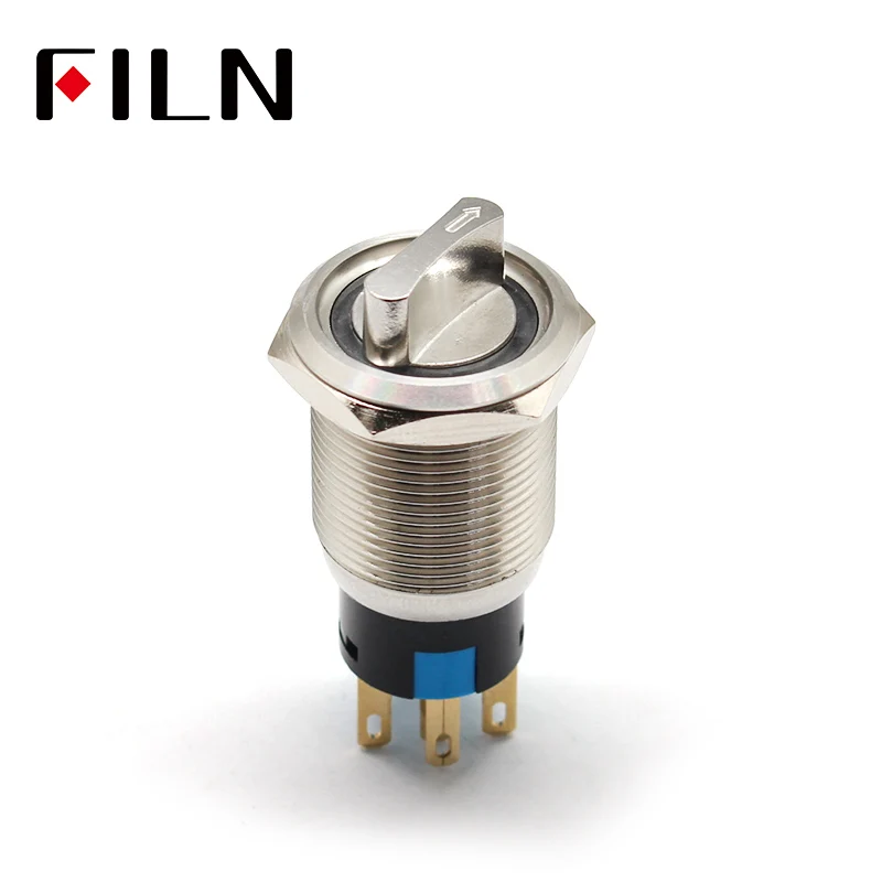 Filn New Arrival 19mm 2 3 Position Selector Rotary Switch Push Button