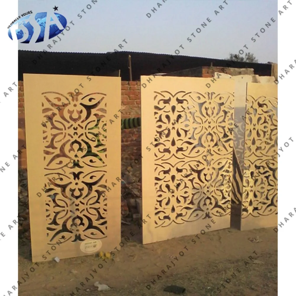 
Yellow Sandstone Outdoor Door Jali Decor 