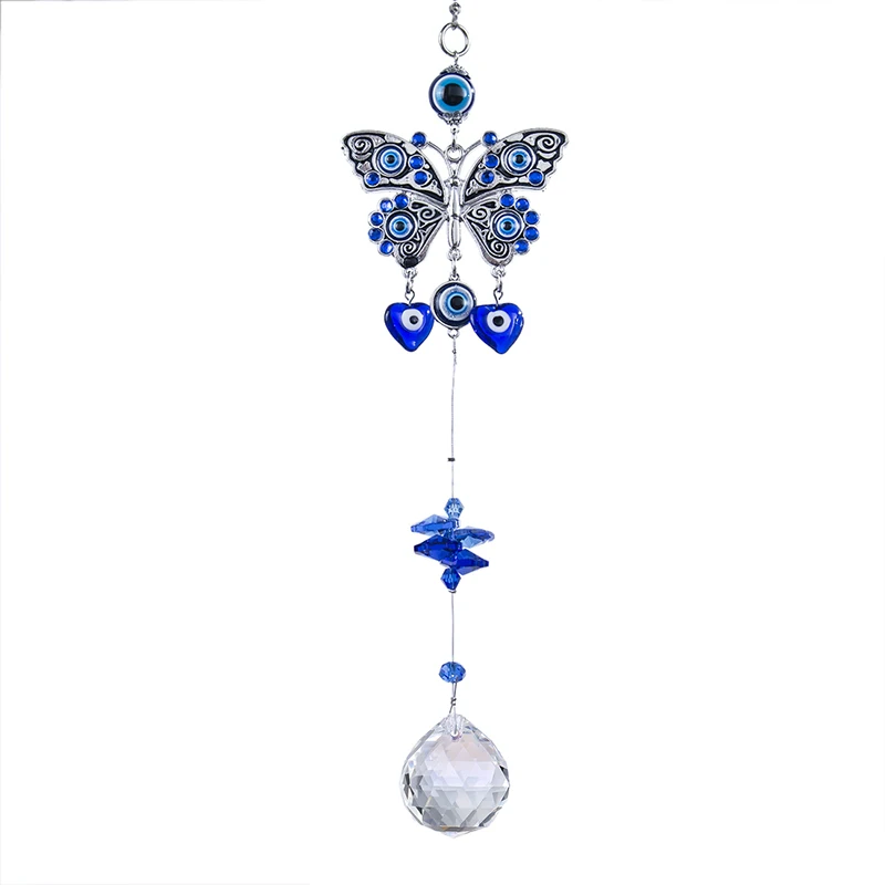 

Better Decor Blue Evil Eye with Butterfly Hanging Decoration Ornament Home Decor Protection Blessing Gift