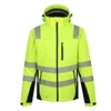 high visibility yellow waterproof windproof softshell jacket men