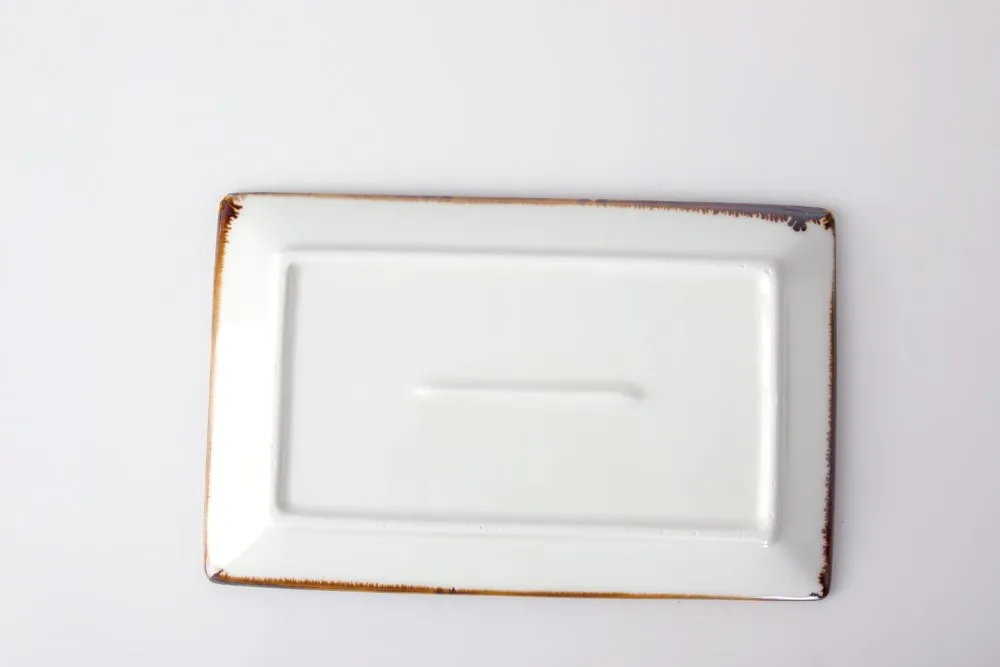 product-Factory Direct Wholesale Crokery Restaurant Rectangle Shape Plate, Ceramic Material Dinnerwa