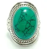 Handmade turquoise smooth oval gemstone wholesale 925 silver ring manufacturer