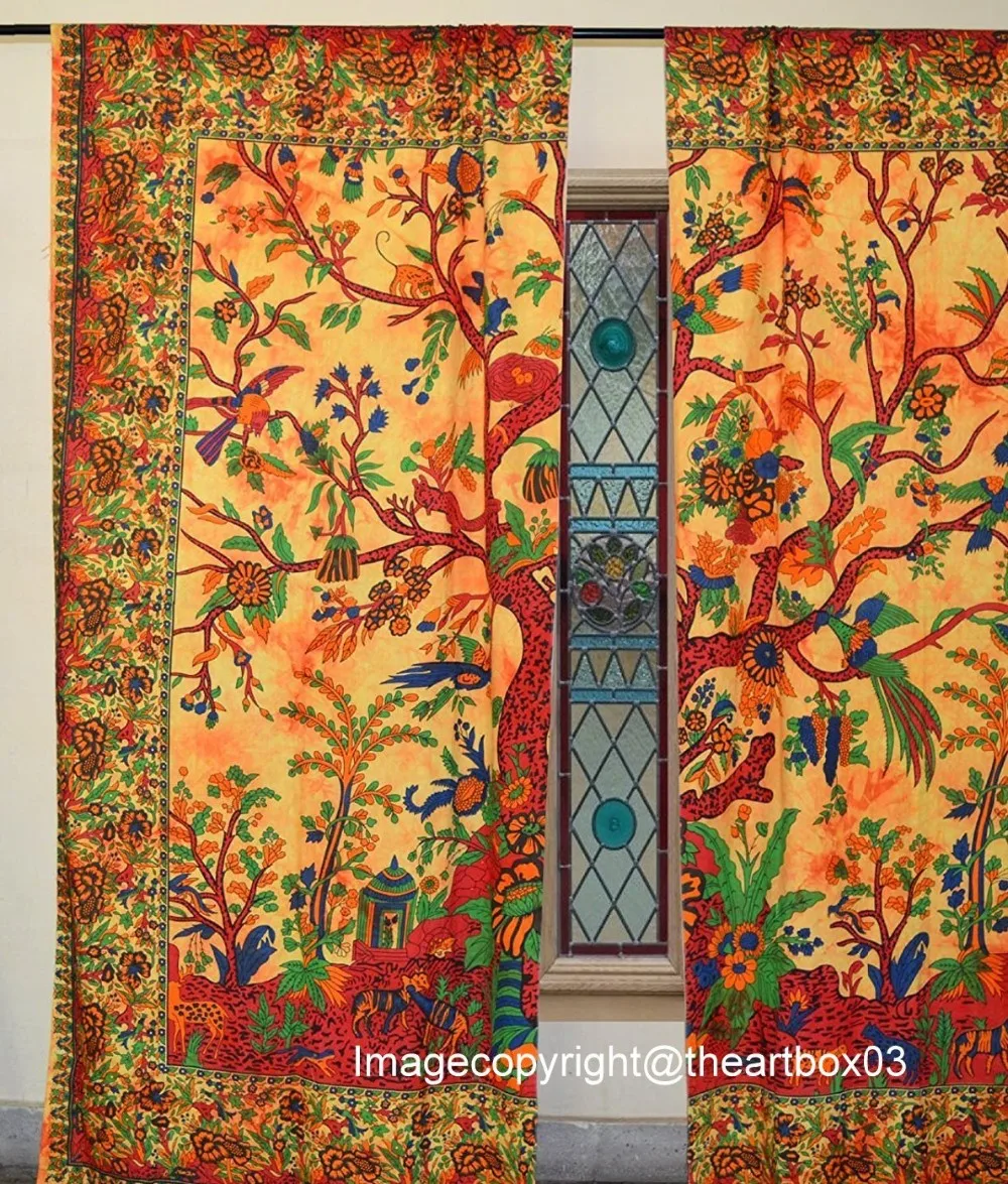 Exclusive Tree Of Life Curtain Window Treatment Cotton Balcony