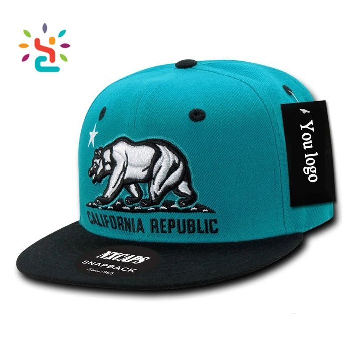 RZM YLY Colorful Elephant Classic Snapback Hat Flat Ball Cap Adjustable Black