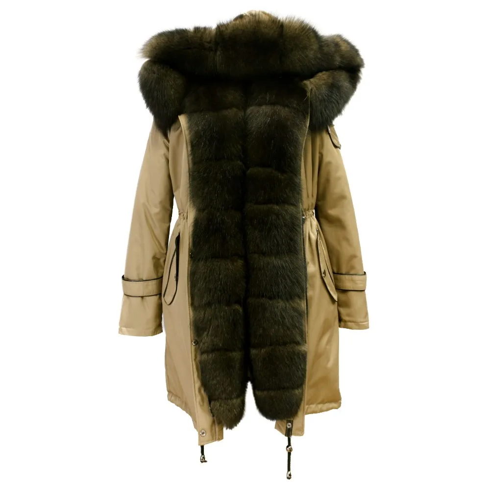 detachable real fur collar