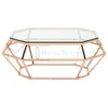 Rose Gold Diamond Look Square Glass Top Coffee Table