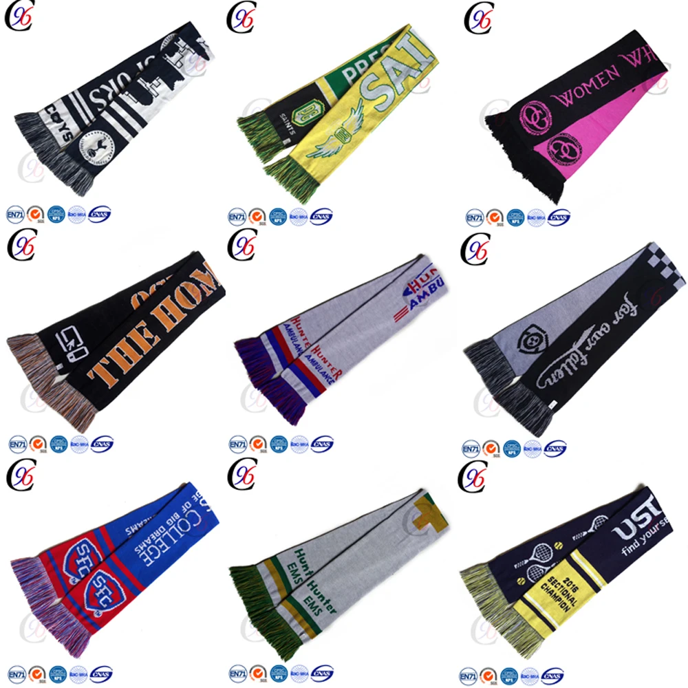 Chengxing customized logo crochet jacquard knitting promotion gift woven scarf