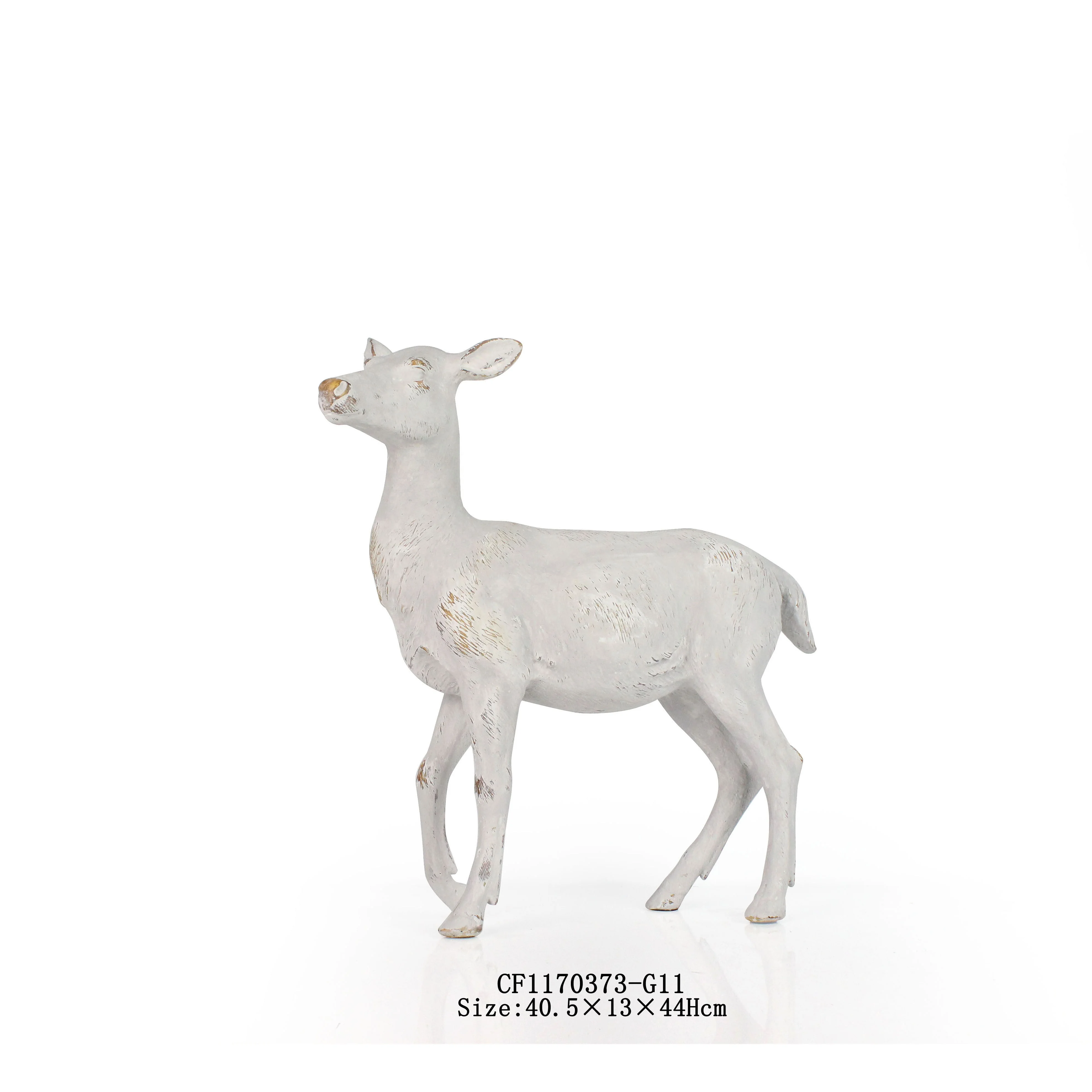 White Deer Statue Home Decor Sculpture Resin Imitation Wood Animal Home Decoration Artificial Europe details