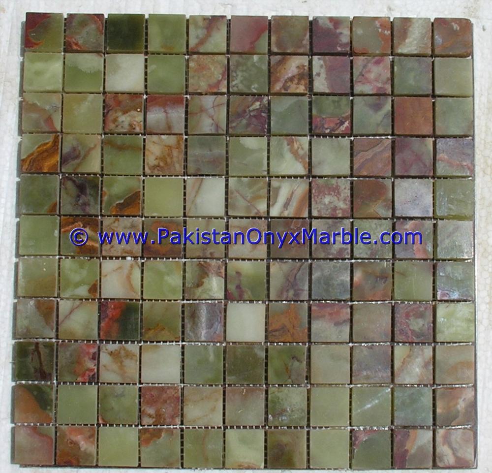 1 X1 Exotic Green Onyx Stone Polished Mosaic Tile Sheet Marble 1 X1 Exotic Green Onyx Stone Polished