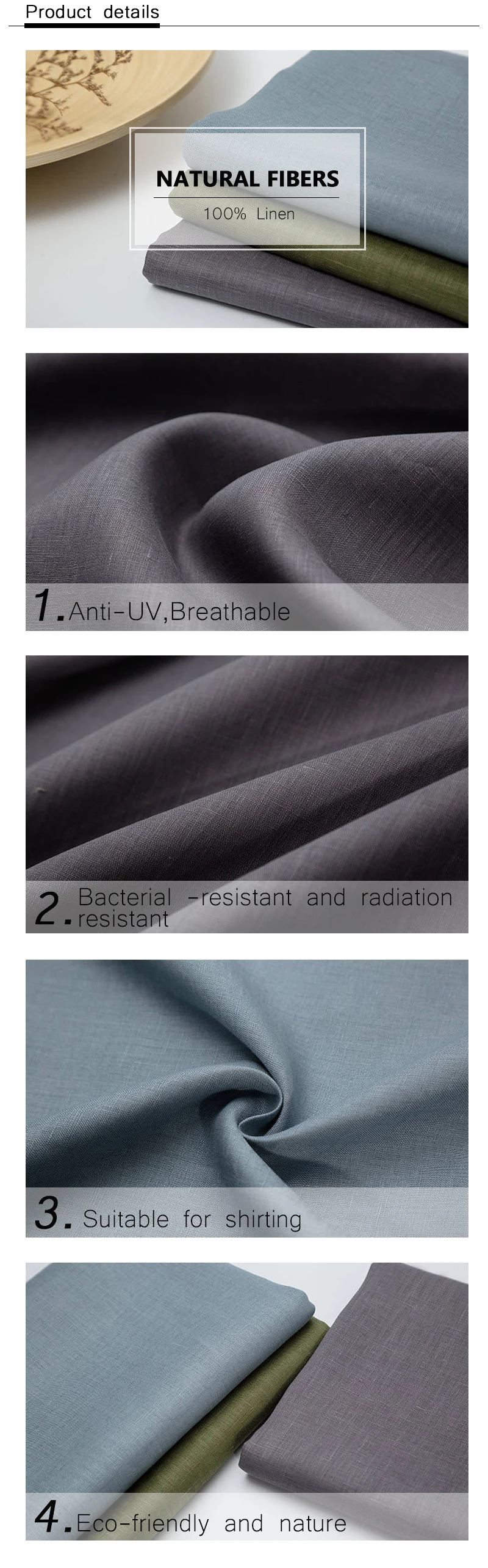 Comfortable 100% Washed Pure Linen Fabric For Pants - Buy Pure Linen ...