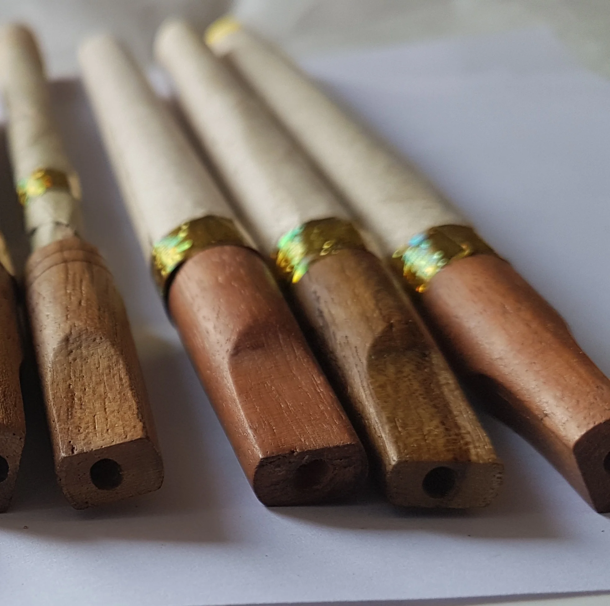 
11x38mm Round End Wooden Cigar Tips for Pre Roll Rolled Natural leaf wooden tip, wooden tipped blunts bamboo sticks 