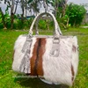 Elegance Lamb Furs Mix Python Snake Skin Tote Bag
