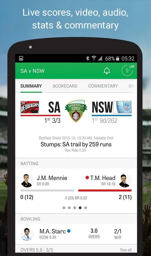 cricket mobile app