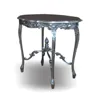 Living Room Furniture Wooden Mahogany Carved Console Table Silver Leaf Color French Style