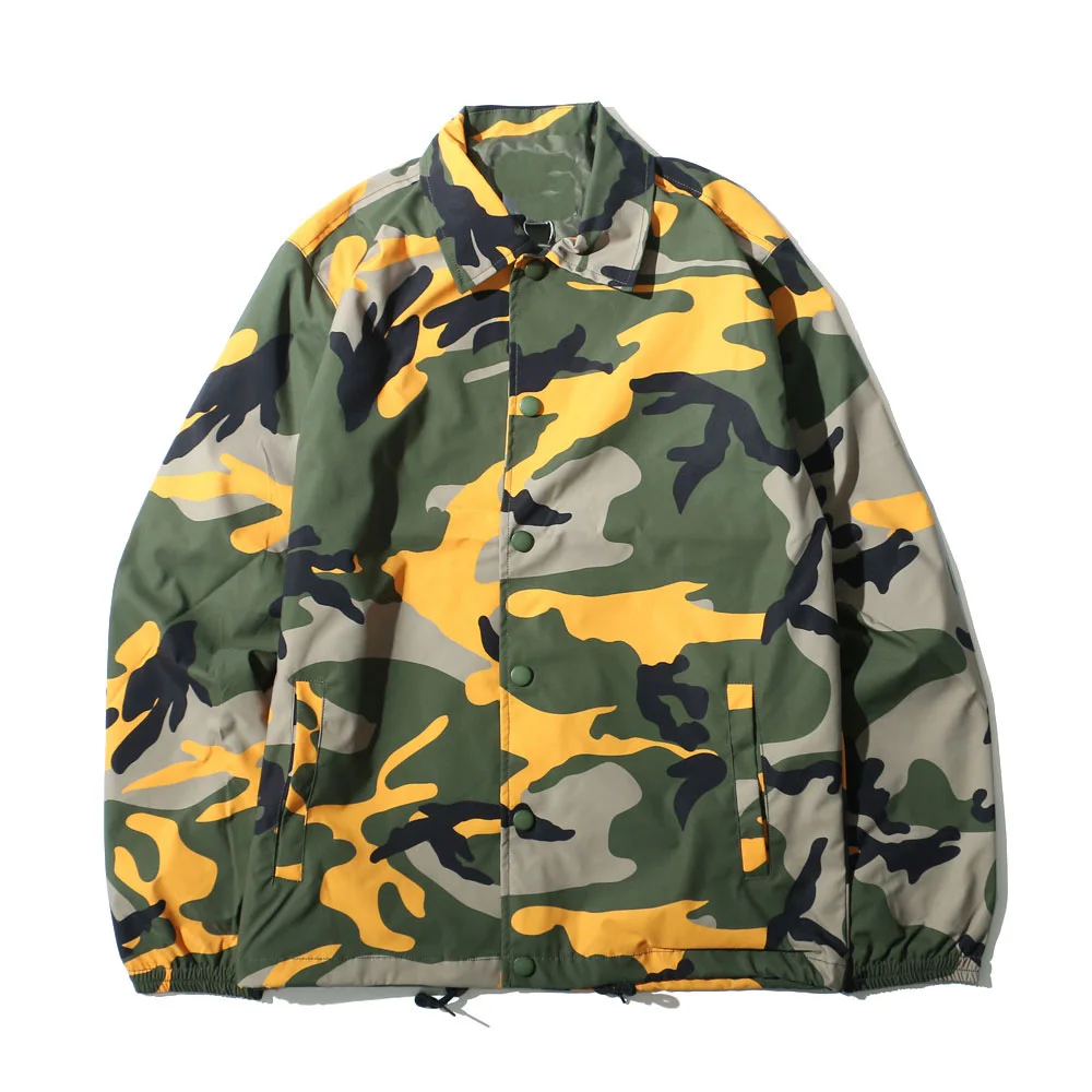 Custom Made Mens Street Camo /black Nylon Coaches Jacket Wholesale With
