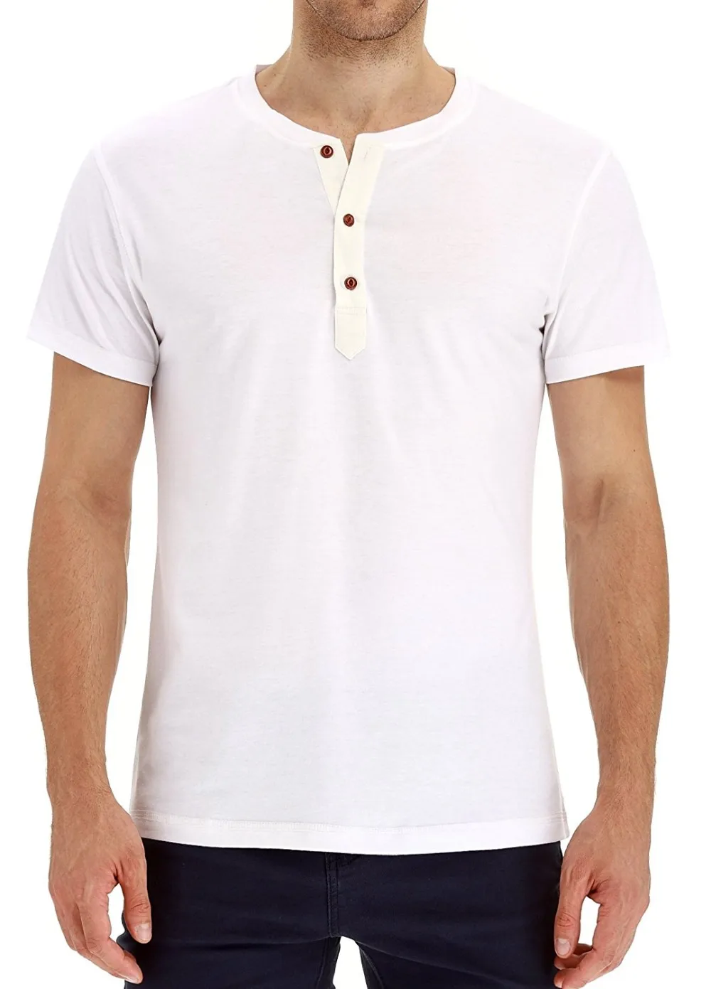 white mens casual slim fit short sleeve t-shirts cotton shirts