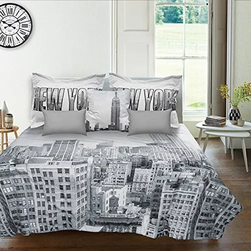 Buy Osd 7pc Grey White New York City Skyline Theme Comforter Queen