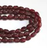 Glass Beads Red OVAL MOON START ENGRAVED Size 10x14mm, Hole 2mm, Sold Per Strand of 16" About 40 Beads