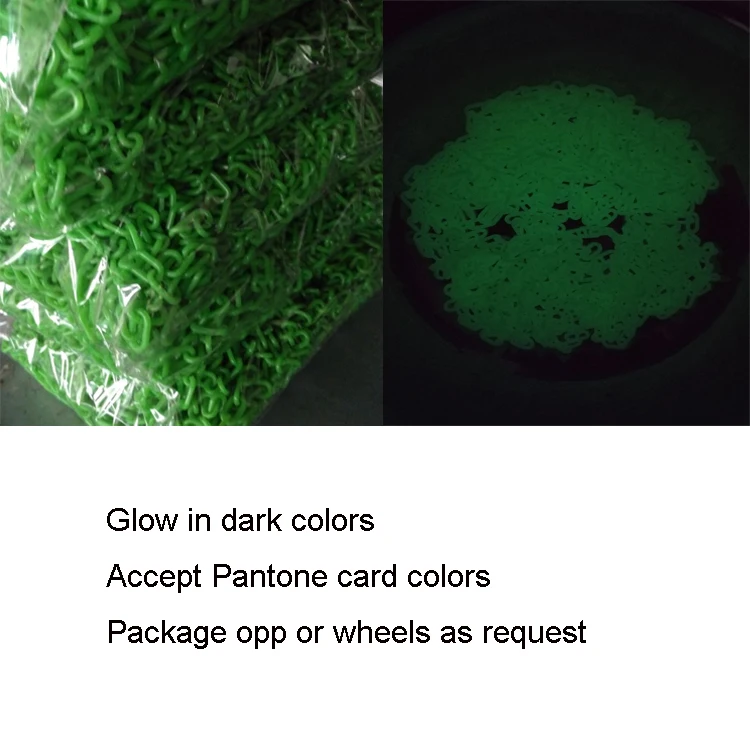Hot Sale Plastic Glowing in dark Chain for decoration