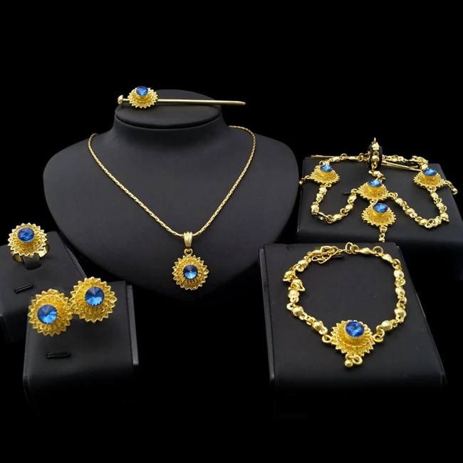24k Gold Dubai Jewelry Sets For Women Costume New Gold Chain Design