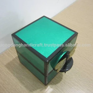 Unique lacquer jewelry box with dragonfly key