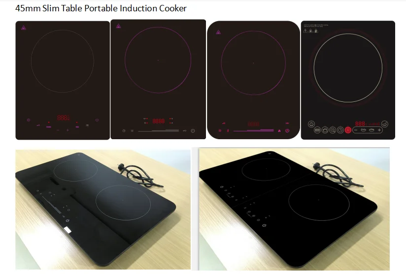 220v Gs Europe Style Portable Slopping Shape 2 Hobs Induction Cooking