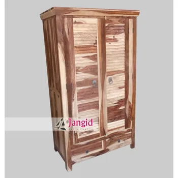 Wooden Natural Stylish Almirah Wardrobe Design View