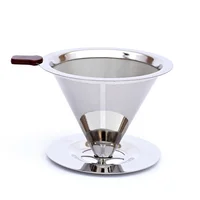 

Pour Over Cone 3 cups Coffee Dripper Reusable Stainless Steel Coffee Filter Mesh with cup Stand