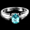 WINSOME NATURAL AAA PARAIBA BLUE APATITE OVAL STERLING 925 SILVER RING SIZE 6.5