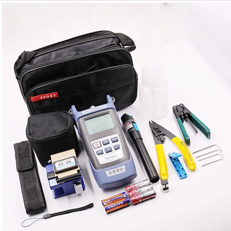fiber optic FTTH/FTTx Testing Tool Kits with VFL Power Meter and FIber Cleaver