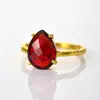 925 Sterling Silver Ruby Hydro gemstone ring