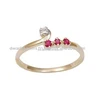 14k gold rings ruby stud with diamond indian