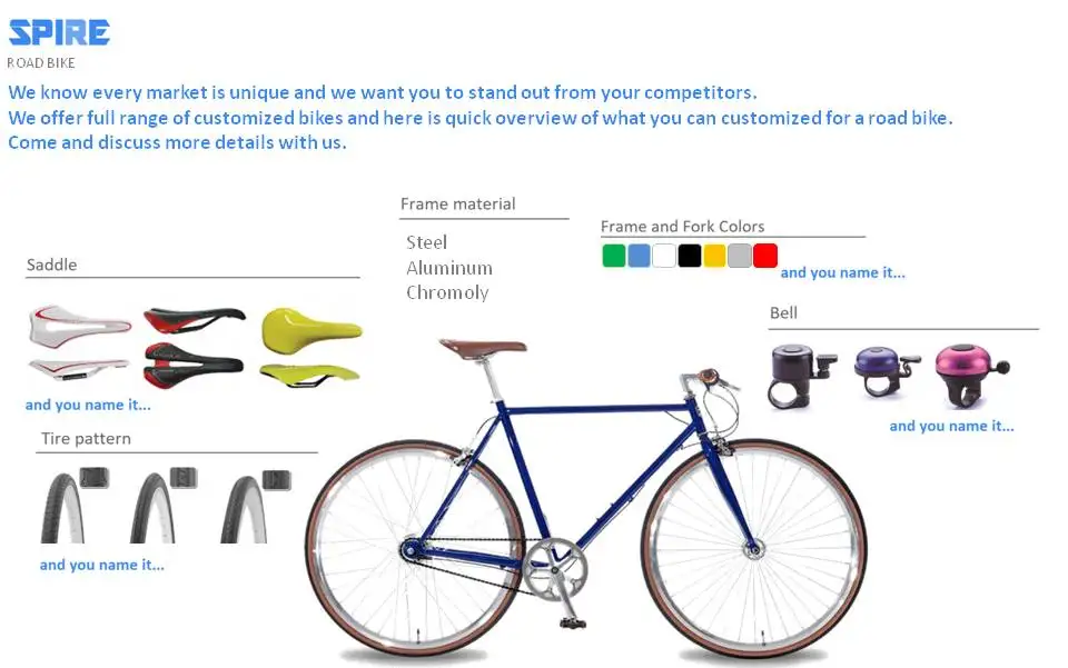 Taiwan factory adult single speed fixed gear bike