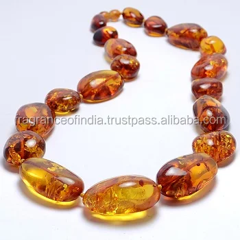 Natural Polished Beeswax Amber Beads 